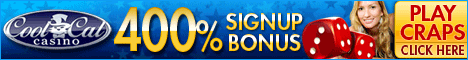 CoolCat - Play Craps with 400% Bonus + $50 Free